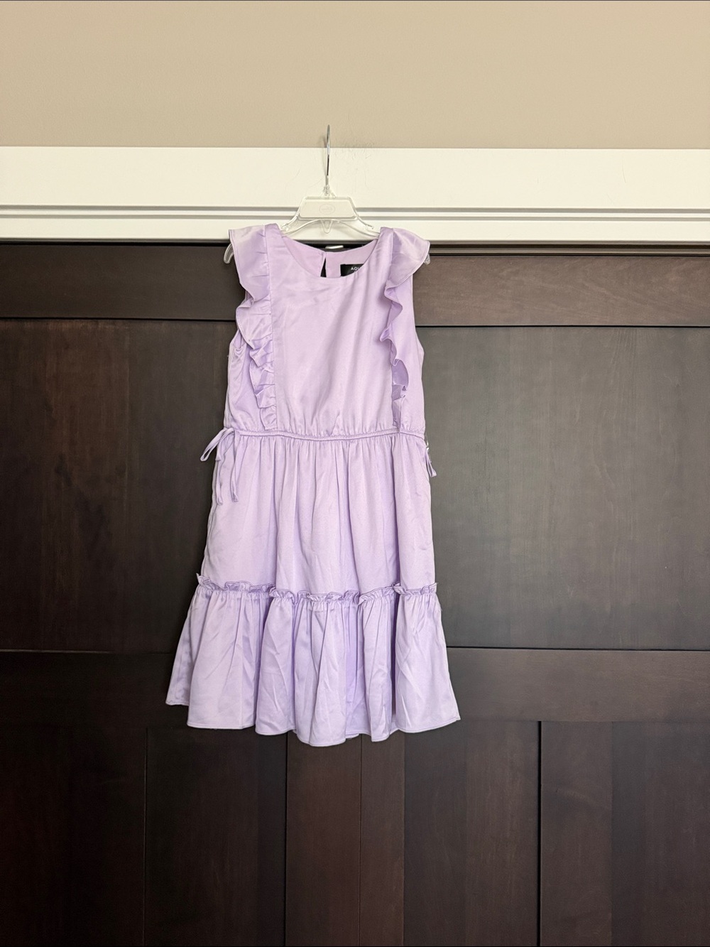 Aqua Girls Lavender Sleeveless tiered Ruffle Dress size Medium 9/10